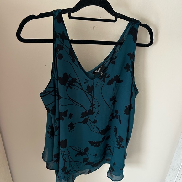 Lane Bryant Tops - Lane Bryant Teal Floral Swing Top